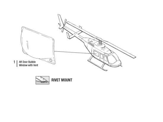 AFT BUBBLE WINDOW W/VENTS RH | P/N: 206L-1011-2