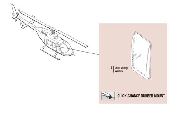 LITTER WEDGE WINDOW RH (QUICK-CHANGE) | P/N: 206LW-QC-1007-2